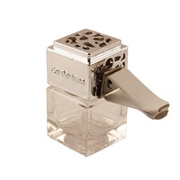 Diffuseur d'air carré noir à clipser pour voiture, flacon vide de parfum 8 ml