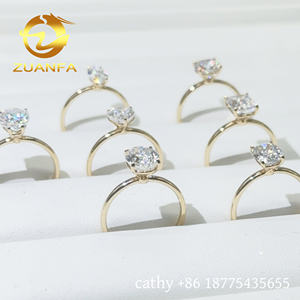 Instock 14K Oro 1Ct Moissanite Solitario Anillo de compromiso Estilo clásico Iced out <span class=keywords><strong>Promise</strong></span> rings Fancy cut hip hop moissanite ring - Product Image 4