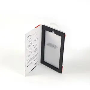 Caja de papel de lujo para teléfono móvil, embalaje de protección de vidrio templado, fabricante profesional OEM