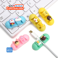 FAMA Factory Portable Silicone Desk Clip Set Support de gestion de cravate de données polyvalent avec cordon Organisateur Cable Clips