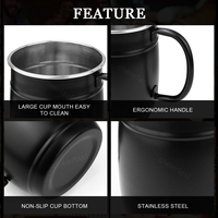 Gravé au laser Votre Logo 1050ml Potbelly Tasse à bière en acier inoxydable 35oz Tasse à bière en métal noir avec poignée Chope à bière en métal