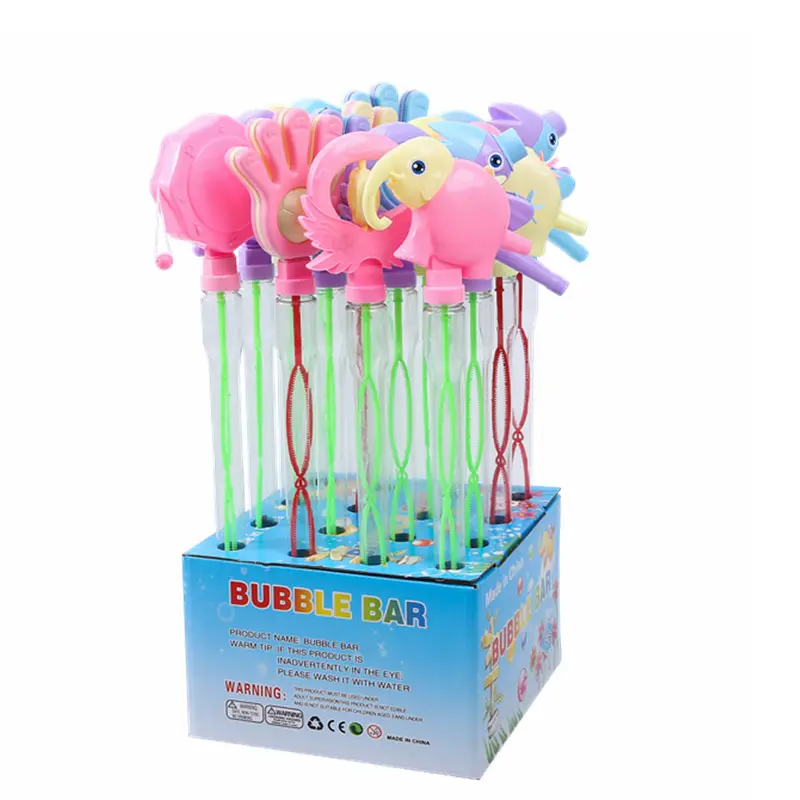 Syh105 Summer Multi Design Cartoon Bubble Water Bubble Crab Woodpecker Elephant Wand Bubble Stick Outdoor Kid Toy