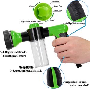 Pistolet à mousse pour tuyau d'arrosage, lavage de voiture, 8 modes de pulvérisation réglables - Product Image 4