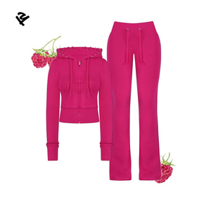 Set di <span class=keywords><strong>abbigliamento</strong></span> da <span class=keywords><strong>donna</strong></span> personalizzato Set di <span class=keywords><strong>abbigliamento</strong></span> <span class=keywords><strong>donna</strong></span> all'<span class=keywords><strong>ingrosso</strong></span> di flanella da <span class=keywords><strong>donna</strong></span> Set due pezzi con cerniera e pantaloni della tuta Set - Product Image 3