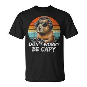 Camiseta Retro de Videojuegos Don't Worry Be Capy Capybara - Product Image 1