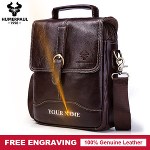 HUMERPAUL, bolso <span class=keywords><strong>de</strong></span> hombro a la moda para <span class=keywords><strong>hombre</strong></span>, bolsos <span class=keywords><strong>de</strong></span> mensajero informales <span class=keywords><strong>de</strong></span> <span class=keywords><strong>cuero</strong></span> genuino para el trabajo, Bolso con solapa para exteriores <span class=keywords><strong>de</strong></span> alta calidad para <span class=keywords><strong>hombre</strong></span> - Product Image 2