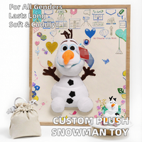Jouets en peluche personnalisés en gros, jouets en peluche en forme de bonhomme de neige avec rembourrage en coton PP, 11 cm à 30 cm, à partir de 14 ans