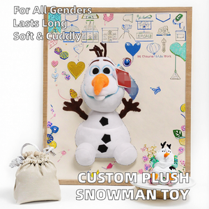 Jouets en peluche personnalisés en gros, jouets en peluche en forme de bonhomme de neige avec rembourrage en coton PP, 11 cm à 30 cm, à partir de 14 ans - Product Image 2