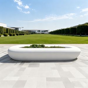 Macetero Urbano G003, Diseño Ovalado Personalizado, Material GRC, <span class=keywords><strong>para</strong></span> Jardín, Plaza, Centro Comercial, Patio, Oficina, Vestíbulo, Exterior, Asientos Decorativos - Product Image 1