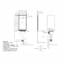 Modul Layar LCD TFT IPS 1,47 Inci 172x320 SPI Pengontrol ST7789P3 350 Nits untuk Jam Tangan Pintar dan Perangkat yang Dapat Dipakai