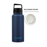 Bouteille d'eau isolée de 32 oz avec paille, revêtement intérieur en céramique, tasse à café de voyage de qualité supérieure, gobelet. Lave-vaisselle compatible