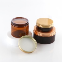 Vente en gros de pots cosmétiques transparents en plastique PET avec couvercles noirs Tailles de 30ml à 500ml pour le stockage de la crème