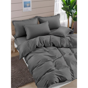 ชุดเครื่องนอนลายทางสีเทา ผ้าฝ้ายพรีเมียม เนื้อสัมผัสนุ่ม ทนทาน ชุดเครื่องนอนทันสมัยสำหรับห้องนอน ขายส่ง ผู้ผลิต OEM - Product Image 3