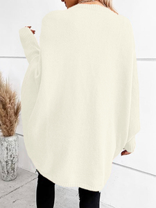 <strong>Women's</strong> Solid Color <strong>Waterfall</strong> Collar Open Front <strong>Cardigan</strong>, Loose Batwing Sleeve Knit Coat with Pockets, Fashion Outwear - Product Image 2