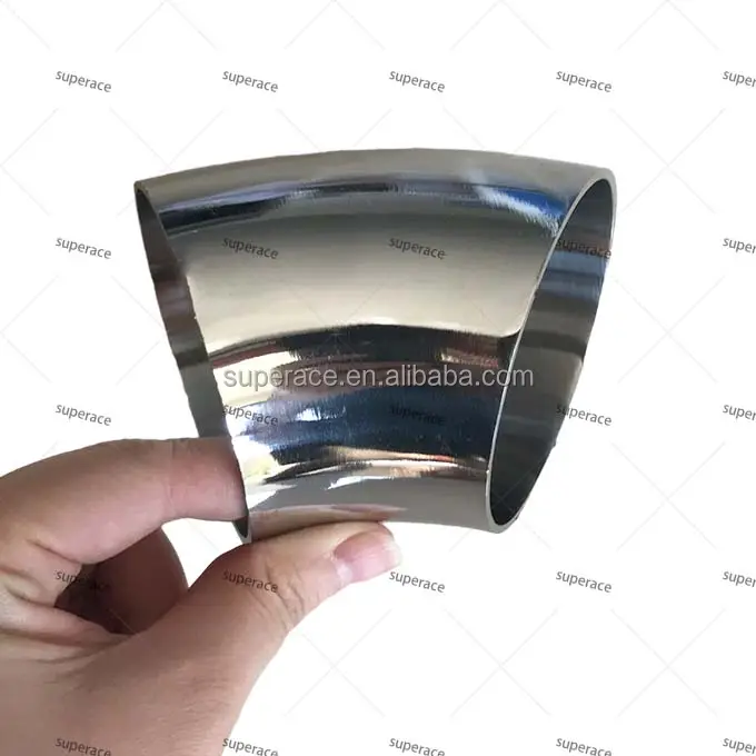 Aço inoxidável/alumínio/titânio materiais Mandrel Bend Exhaust Cotovelo 45, 90 graus
