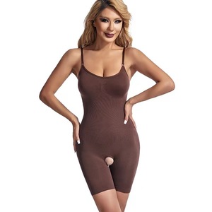 Shaping Bodysuit Open Crotch Long Leg Pants TikTok Shapewear Adjustable Control Panties Postpartum Recovery Everyday Style Silk