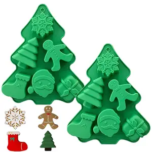 Moldes de silicona de Navidad antiadherentes moldes de silicona para hornear pasteles de Navidad hacer vacaciones Chocolate caramelo galletas galleta hecha a mano