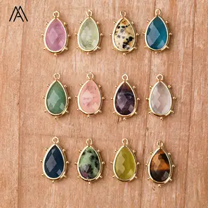 Lê Hình Dạng Mặt Dây Tự Nhiên Tinh Thể Thạch Anh Tiger Của Mắt Thạch Anh Tím Charms Tự Làm Đồ Trang Sức Làm Vòng Cổ - Product Image 1