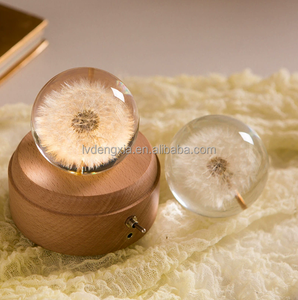 Caja de Música con Base Giratoria de Madera y Bola de Cristal con Patrón de Animales en 3D, Regalo Sorpresa para Niños - Product Image 4
