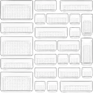 C35 Manufacture En Gros Organisateurs De Tiroirs En Plastique 12pcs Ensemble Cosmétiques En Plastique Chambre Boîte De Rangement