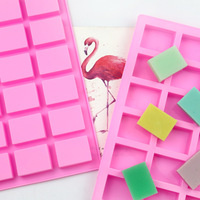 Nóng Bán Handmade Silicone Pudding Kẹo Khuôn 24 Khoang Vuông Silicone Xà Phòng Khuôn