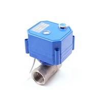 Mini-vanne électrique BSP/NPT 1-1/4'' avec système d'alarme de fuite d'eau sans fil, vanne électrique en laiton