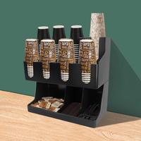 Porte-tasses à café en acrylique avec porte-papier Organisateur de sucre en paille en plastique pour le stockage et l'organisation