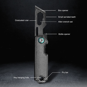 Porte-clés multifonctionnel 10-en-1 EDC personnalisé avec logo, ouvre-boîte et outil polyvalent - Product Image 3