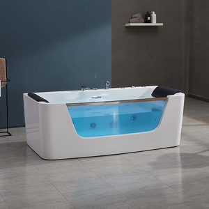 Vasca Idromassaggio Freestanding Gurgle in Acrilico Durevole con Funzione <span class=keywords><strong>Massaggio</strong></span> <span class=keywords><strong>SPA</strong></span> per Progetti Residenziali di Alta Gamma con Vetro Trasparente - Product Image 2
