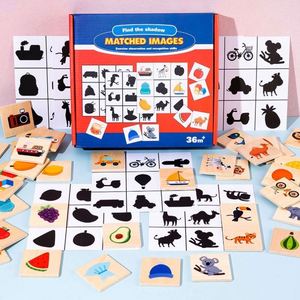 Juego de Reconocimiento de Animales y Frutas, Clasificador de Imágenes, Rompecabezas Montessori, Juguetes de Emparejamiento de Sombras - Product Image 1