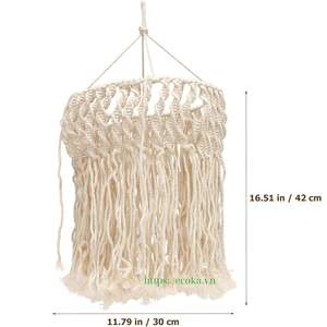 100% Cotton Woven Breathable Weft Macrame Pendant Home Decor Boho Bohemian Lamp <b>Shade</b> Hanging From Vietnam Hot <b>Sale</b> - Product Image 2