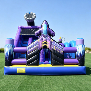 WINSUN Giant Space Rocket Inflatable Bounce House with <b>Slide</b> & Climbing Wall for Kids Outdoor Playground Equipment - Product Image 2
