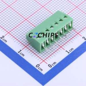XY308-2.54-7P Screw Terminal Block Through hole Component (THT),P=2.54mm Connector 1x7P 2.54mm Green Through Hole - Product Image 2