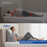 Oreiller inclinable en mousse à mémoire de forme personnalisé OEM pour la lecture au lit, la position assise et le soutien du dos, forme triangulaire, housse amovible et lavable