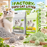 Litière pour chat au tofu personnalisée 6L, faible teneur en poussière, sable pour chat de qualité industrielle pour commandes de marques d'animaux de compagnie