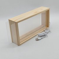 Lampe de table LED moderne faite à la main, écologique, avec cadre photo en bois naturel, vierge, pour créations DIY personnalisées