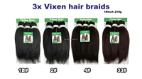Cheveux doux 3X Vixen 18 pouces 210g en fibre de platine, pour tresses au crochet, afro crépu bouclé, en vrac, yaki lisse pour femmes