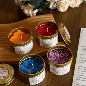 Creative Fruit Shaped Scented Candle In Gold Tin Can Smokeless Soy Wax Candle For Bedroom Home Atmosphere Table Decor - Product Image 5