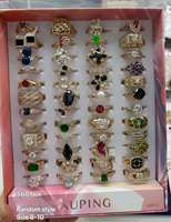 Bague polyvalente Xuping, design ouvert, réglable, en alliage, sertissage pavé, bague colorée tendance pour femme, vente en gros