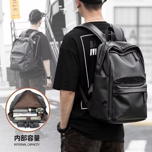Men's Leather <b>Backpack</b> <b>Large</b> Capacity 36-55L Interior Compartment Everyday Use - Product Image 2