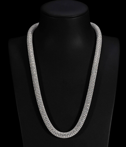 Collar de Cadena de Eslabones de Plata 925 con Moissanita Iced Out, Colgante Redondo Brillante, Joyería Hip Hop Unisex, Regalo - Product Image 6