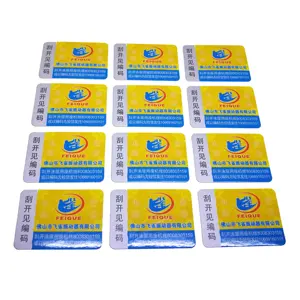 Customized Scratch Off Card Stickers Anti-counterfeiting Printing with Serial No.