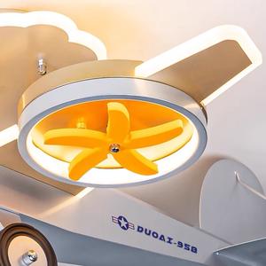 Lámpara de Techo LED de 60W para Habitación Infantil, con Tres Colores de Luz Regulable, Diseño de Avión de Dibujos Animados, para Dormitorio de Niños, Guardería, Jardín de Infancia - Product Image 4