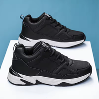 Chaussures décontractées épaisses personnalisées pour hommes de haute qualité, noires et blanches, pour la marche et la course quotidiennes, style lacets
