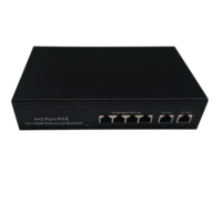 Commutateur PoE non géré à 6 ports réseau 10/100 Mbps, alimentation automatique des périphériques adaptatifs, matériel et logiciel informatiques