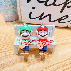 Llaveros de PVC 3D de Dibujos Animados de Anime <span class=keywords><strong>Super</strong></span> <span class=keywords><strong>Mario</strong></span> <span class=keywords><strong>Bros</strong></span>, Llavero de Goma Personalizado con Forma de Hongo, <span class=keywords><strong>Luigi</strong></span>, Yoshi, Regalo Promocional - Product Image 4