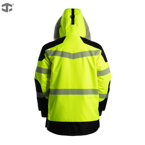Chaqueta de Seguridad JIADE para Hombre, Removible, Resistente al Agua, de Poliéster, Alta Visibilidad, Térmica, Abrigada para Invierno, Reforzada con Oxford 600D - Product Image 3