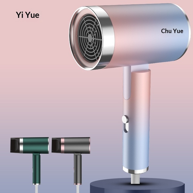 Travel Folding Hammer Hair Dryer 1200W 3-Speed Household Dormitory Hotel Blue Light Large Air Volume Constant Temperature Hair
