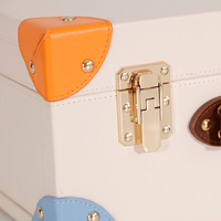Boîte de rangement en cuir PU en gros, personnalisable avec logo, portable, pour cadeau de mariage, souvenir de bébé, organisateur de maison, étui décoratif