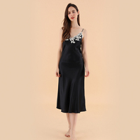 Chemise de nuit dos nu pour femmes en soie de Satin de mûrier véritable nouvelle mode vêtements de nuit en gros robe de maison de couleur unie